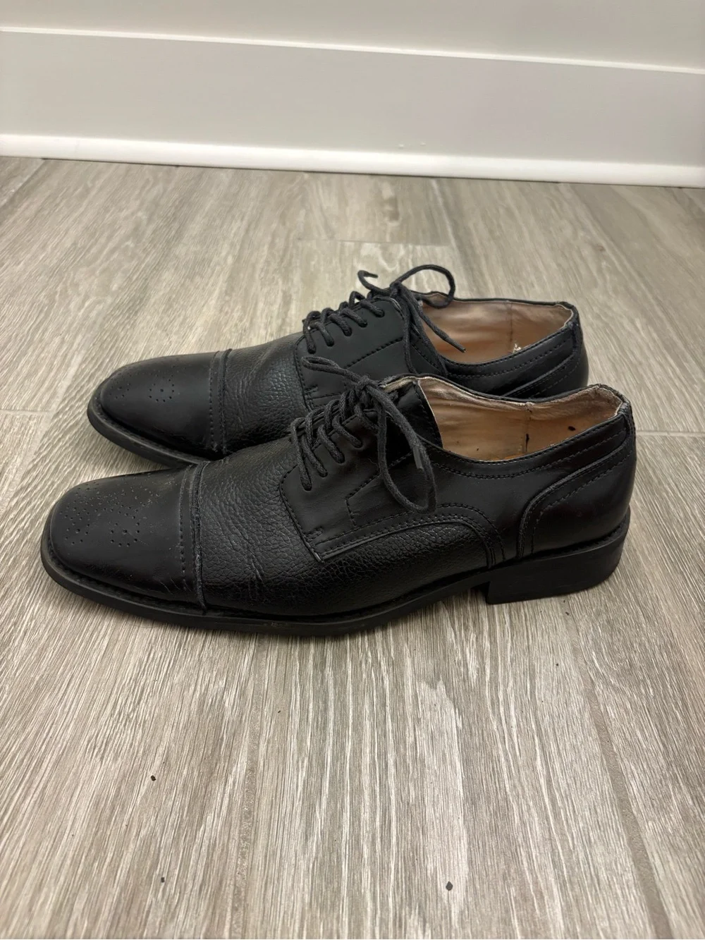 Giorgio Brutini Black Leather Cap-Toe Derby Men’s Dress Shoes